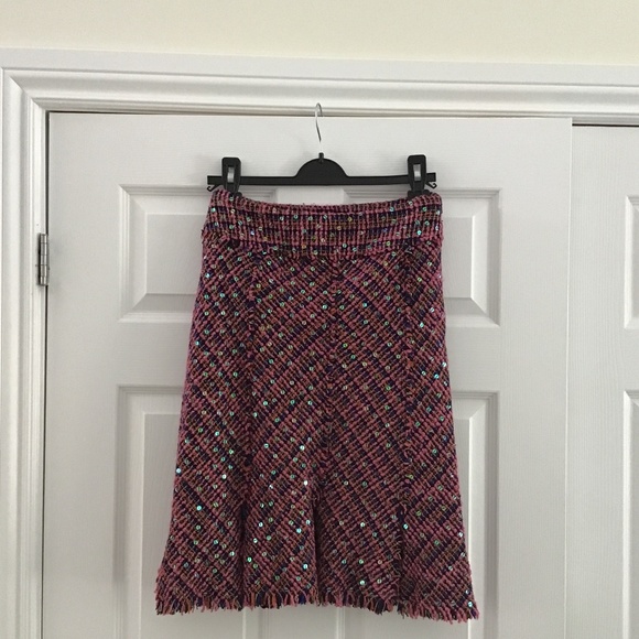 WD.NY Dark pink/ purple multicoloured tweed textured skirt size 4 - Picture 10 of 10